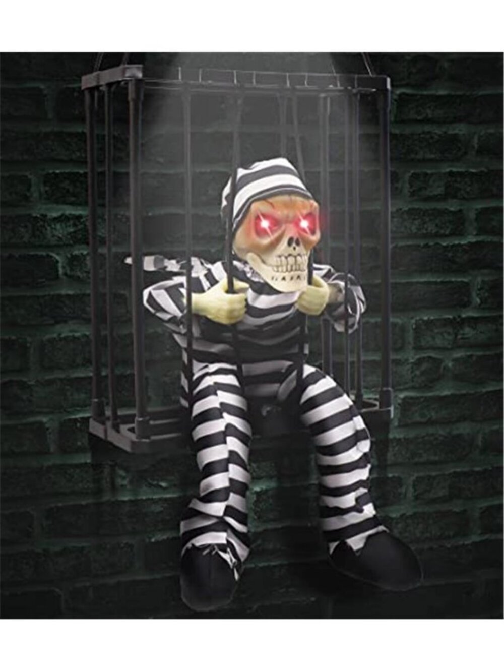 Animated Halloween Decorations with Infrared Sensor, Skull Prisoner